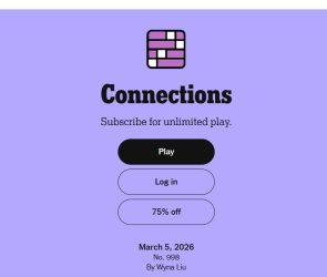 Connections Answers No. 998 – March 5, 2026