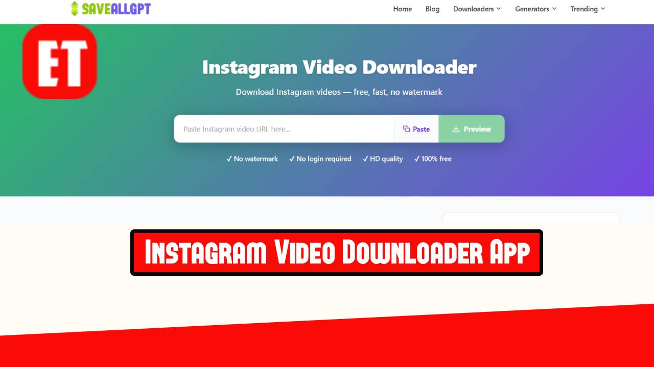 Instagram Video Downloader App
