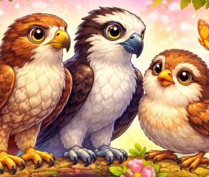 Red-tail, Osprey, Sparrow