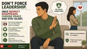 Don’t force leadership. Once respect disappears, choose peace and stay silent