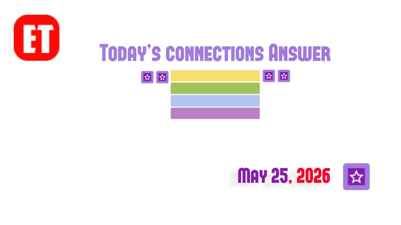 Today’s connections Hints And Answer: May 25, 2026