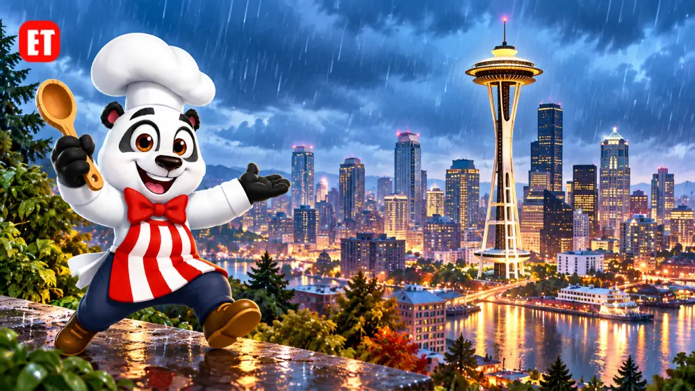 Rainy City With Tall Needles