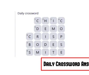 Daily Crossword Answers